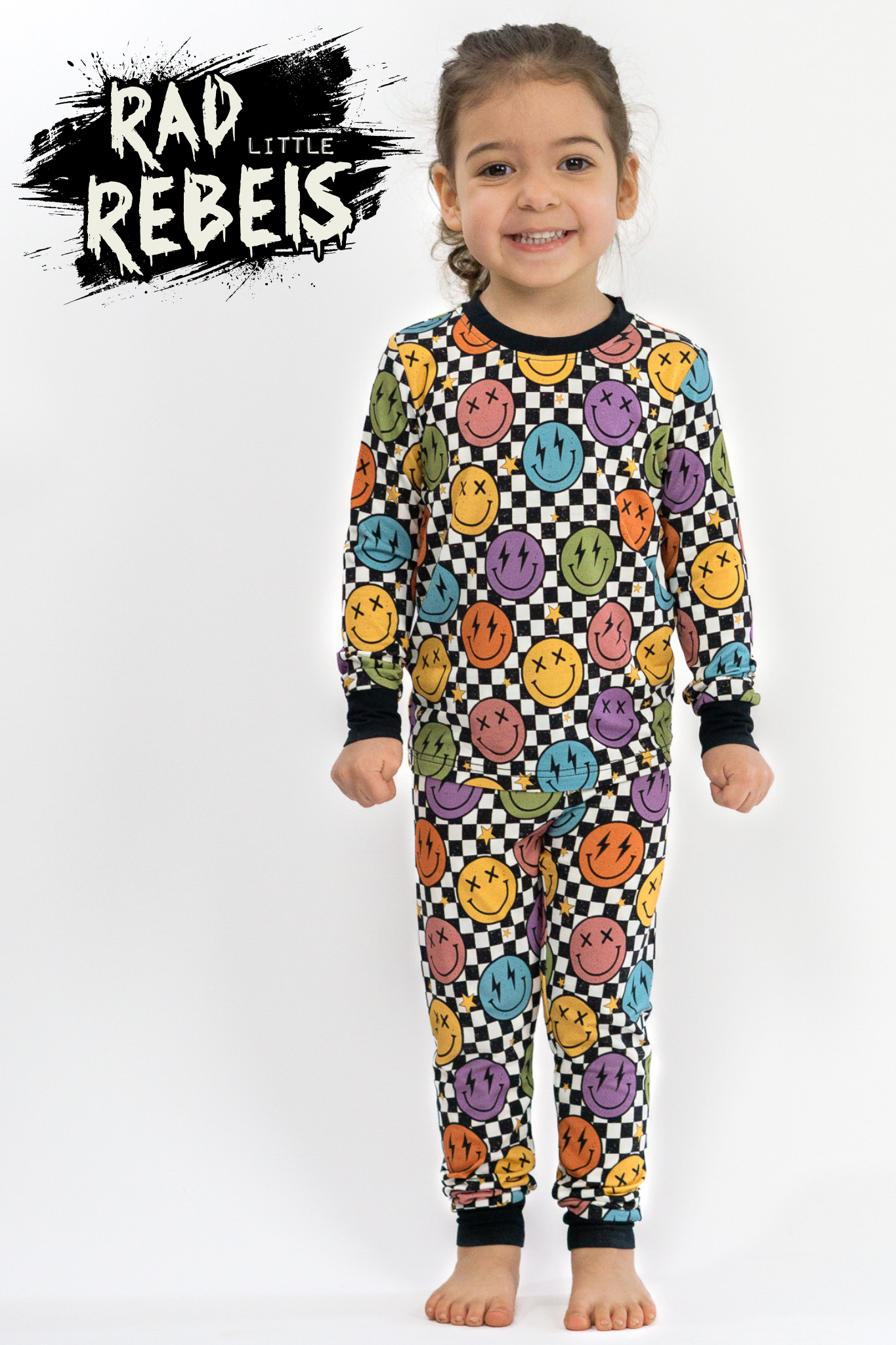 "Grunge Smilies" Two-Piece Pajama Set